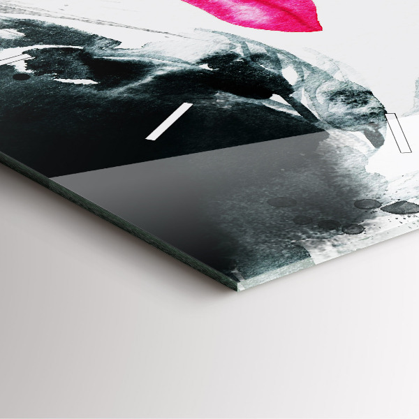 Square wall clock Portrait of a woman red lips