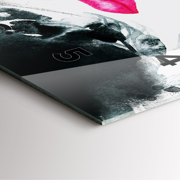 Square wall clock Portrait of a woman red lips