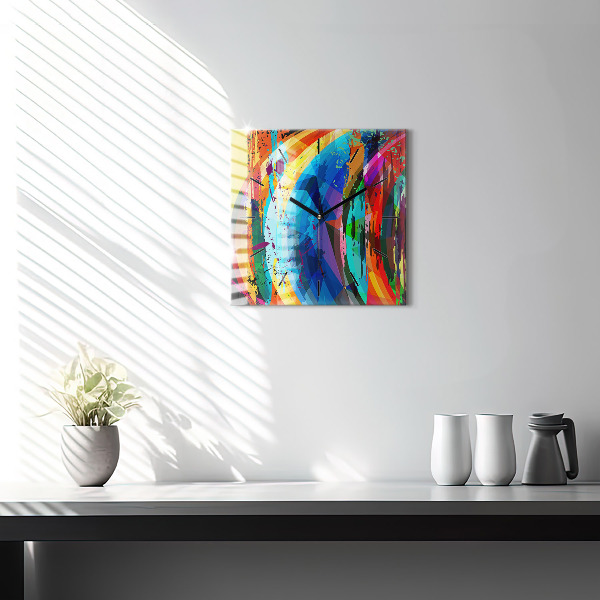 Square wall clock Abstract background