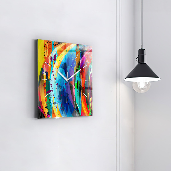 Square wall clock Abstract background