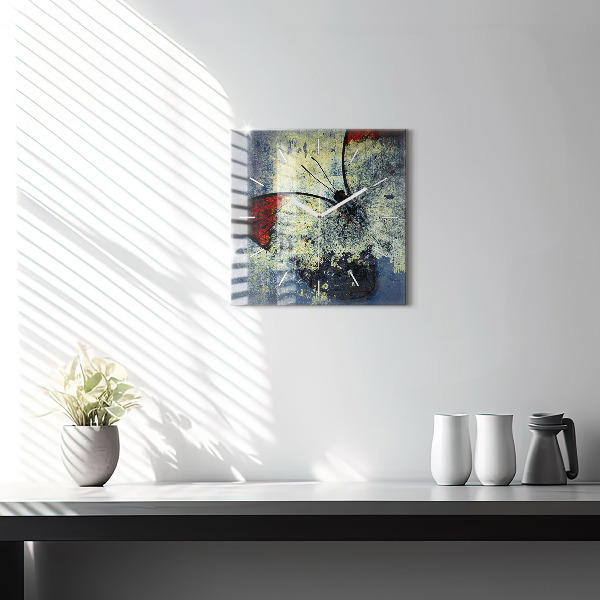 Square wall clock Butterfly vintage style