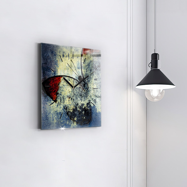 Square wall clock Butterfly vintage style