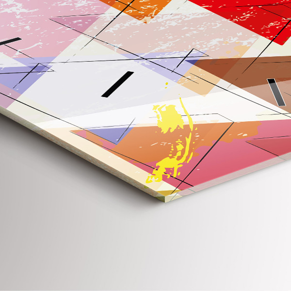 Square wall clock Geometric Triangles