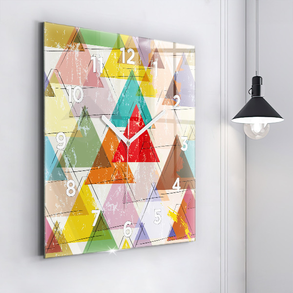 Square wall clock Geometric Triangles