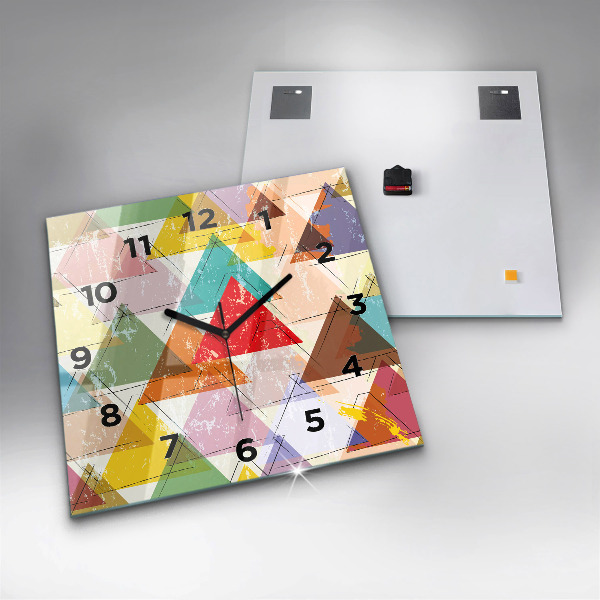 Square wall clock Geometric Triangles