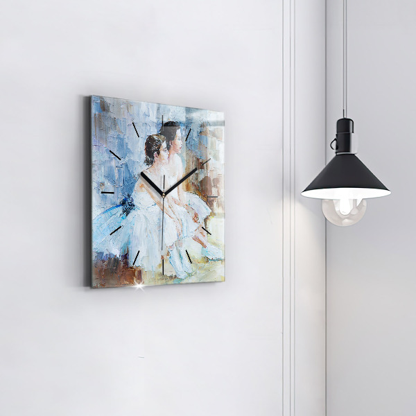 Square wall clock Young ballerinas