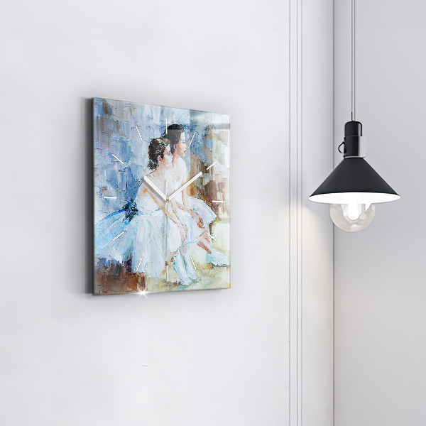Square wall clock Young ballerinas