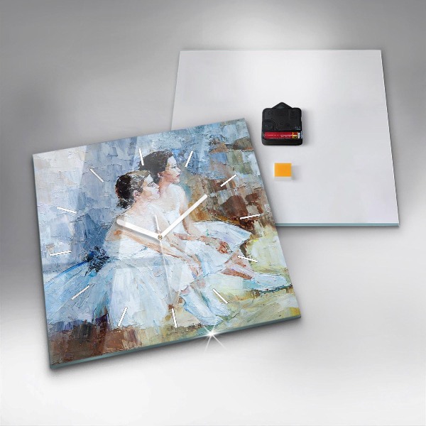 Square wall clock Young ballerinas