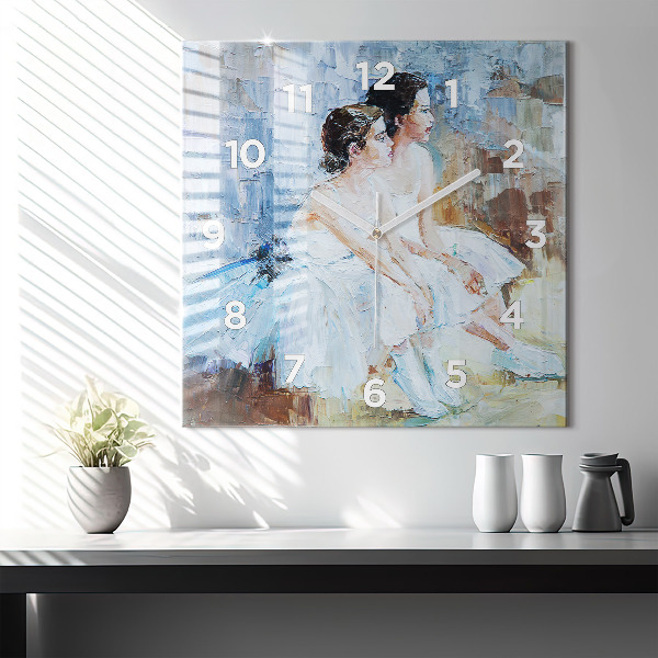 Square wall clock Young ballerinas