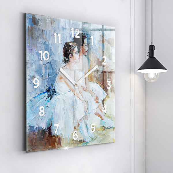 Square wall clock Young ballerinas