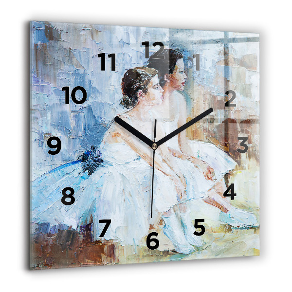 Square wall clock Young ballerinas