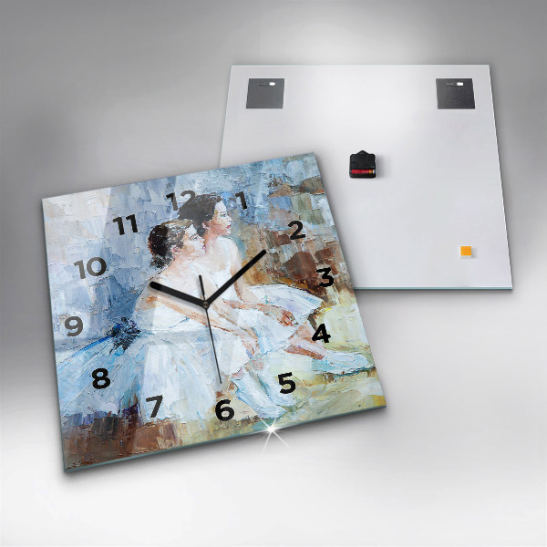 Square wall clock Young ballerinas