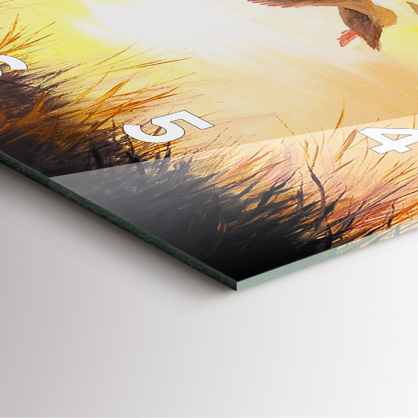 Square wall clock Cranes at sunset