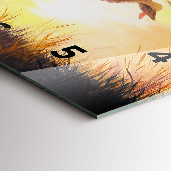 Square wall clock Cranes at sunset