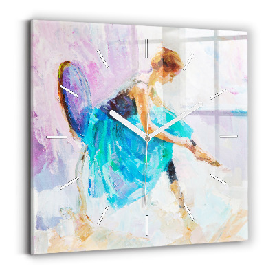 Square wall clock Preparing the ballerina