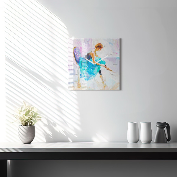 Square wall clock Preparing the ballerina