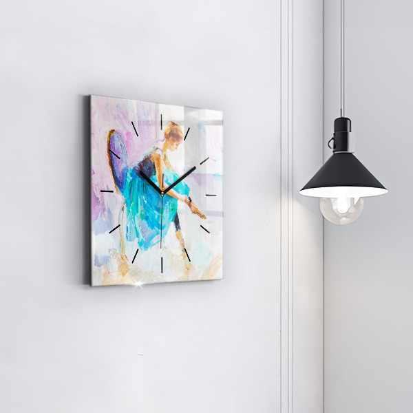 Square wall clock Preparing the ballerina