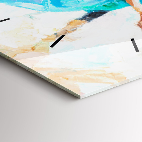 Square wall clock Preparing the ballerina