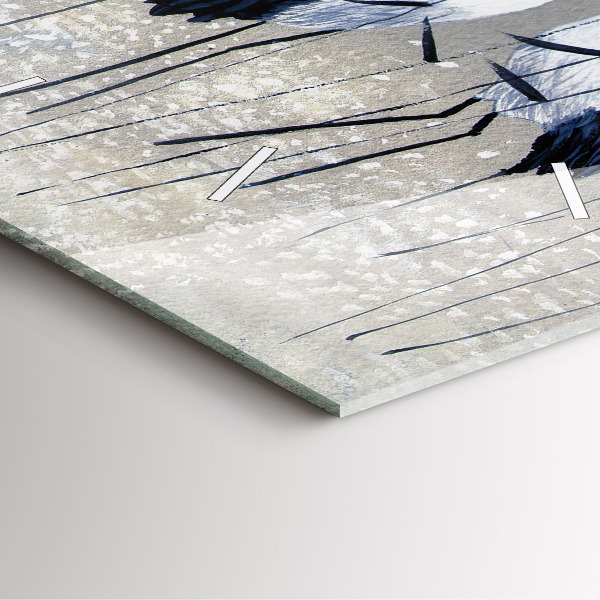 Square wall clock Cranes in the reeds