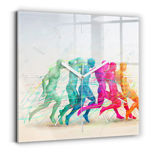Square wall clock Colorful people