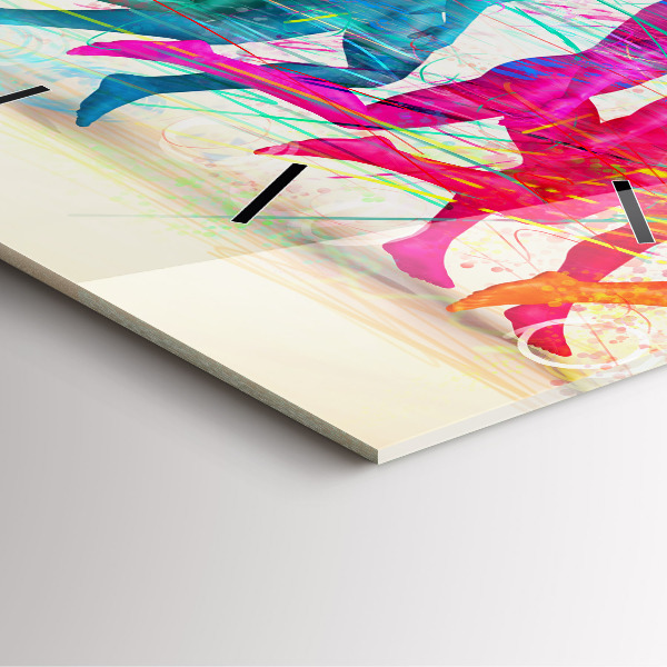 Square wall clock Colorful people