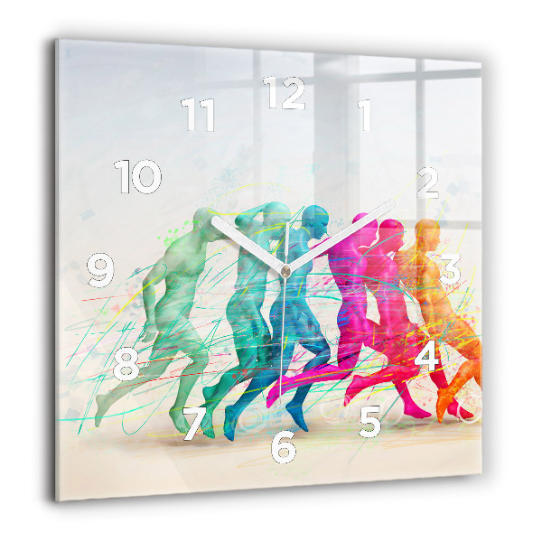 Square wall clock Colorful people