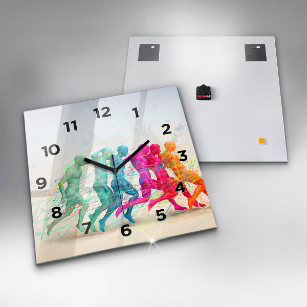 Square wall clock Colorful people