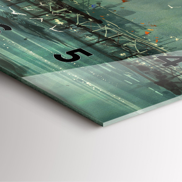 Square wall clock Fishing village