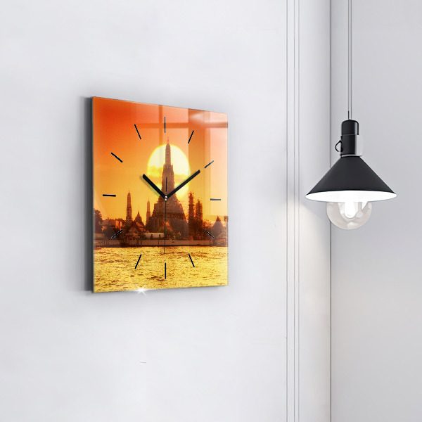 Square wall clock Wat arun bangkok thailand