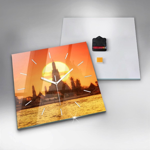 Square wall clock Wat arun bangkok thailand