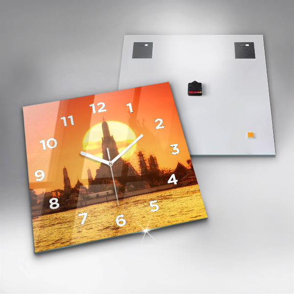 Square wall clock Wat arun bangkok thailand