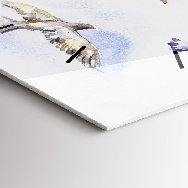 Square wall clock Flying birds