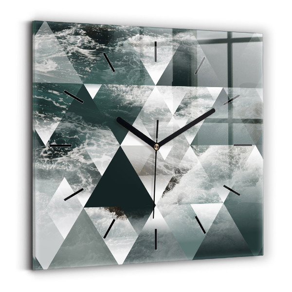 Square wall clock Abstract sea waves