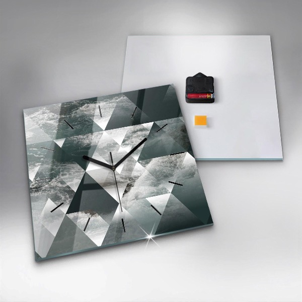 Square wall clock Abstract sea waves