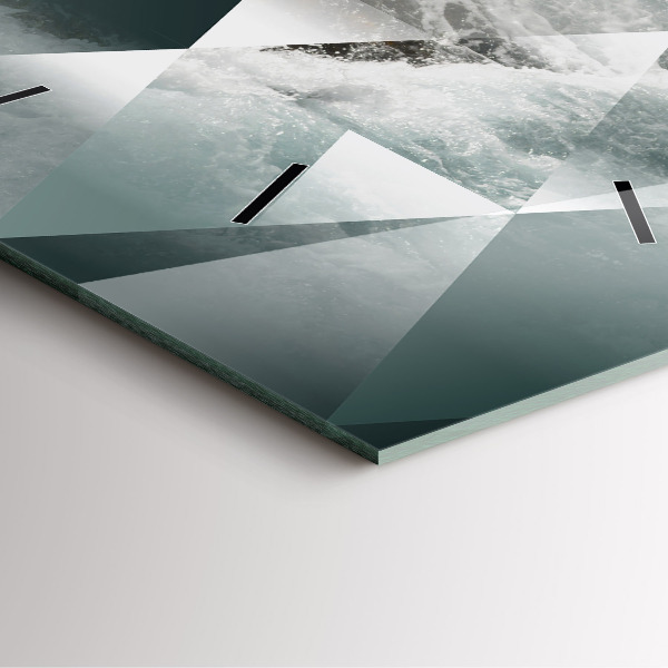 Square wall clock Abstract sea waves