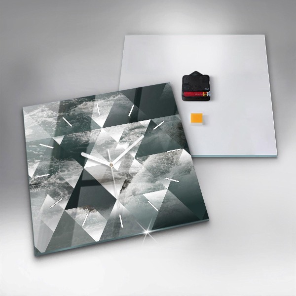 Square wall clock Abstract sea waves