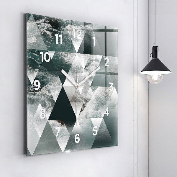 Square wall clock Abstract sea waves