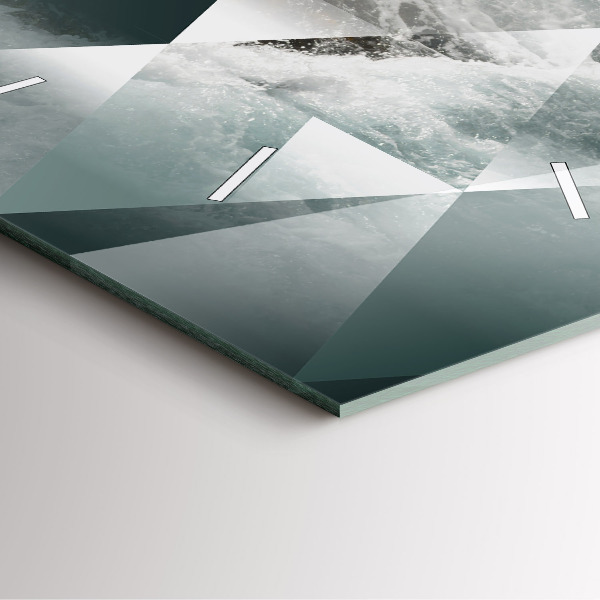 Square wall clock Abstract sea waves