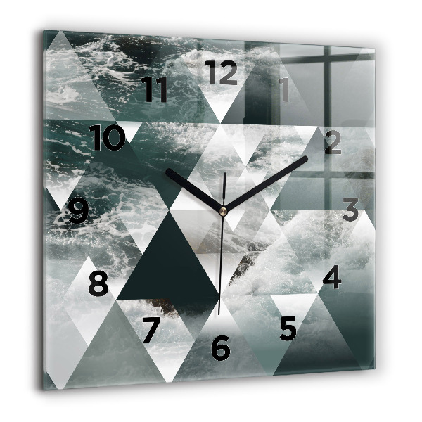Square wall clock Abstract sea waves