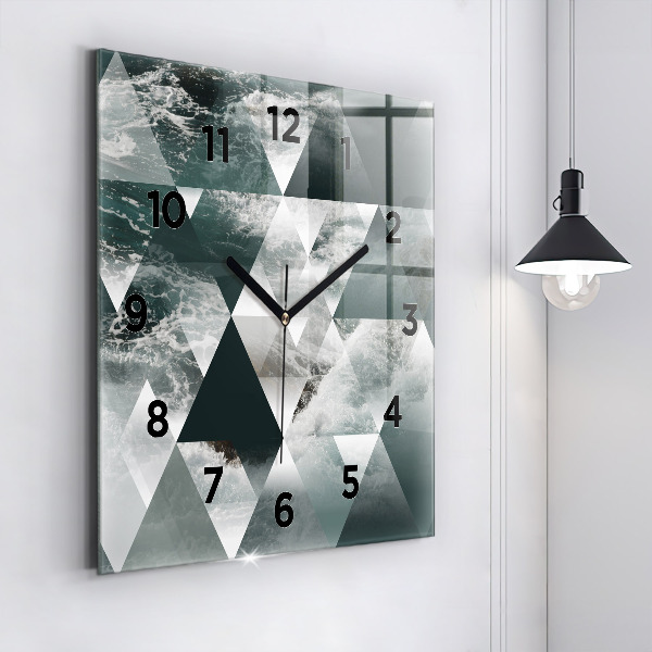 Square wall clock Abstract sea waves