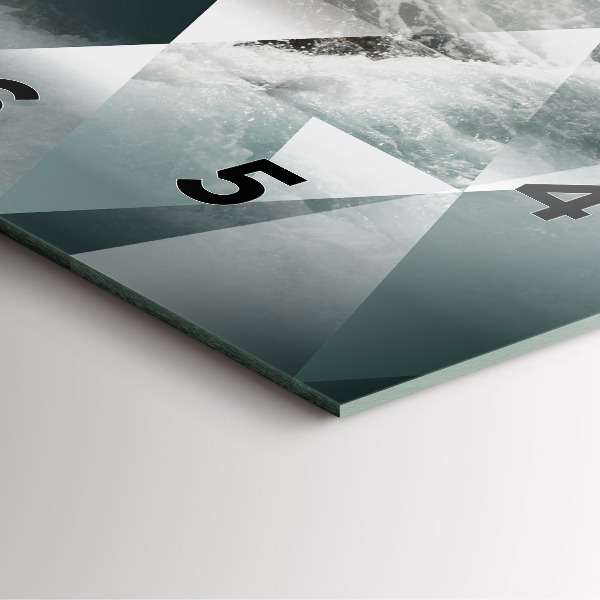 Square wall clock Abstract sea waves