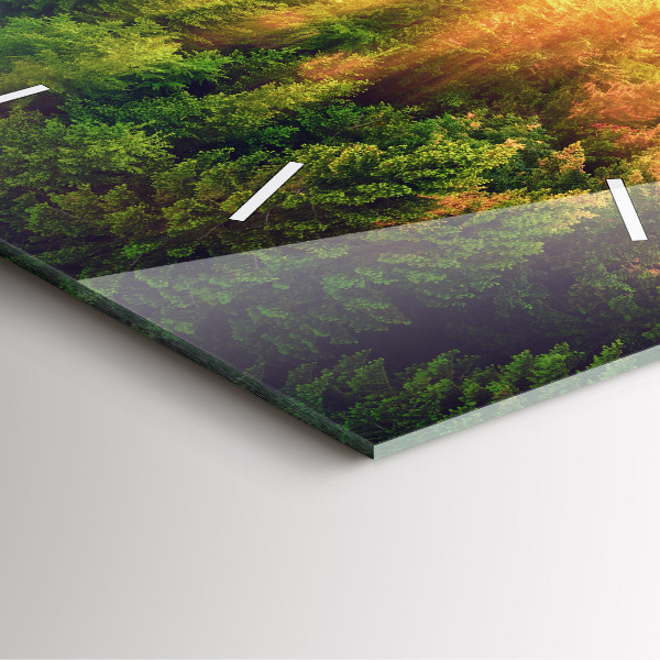 Square wall clock Sunset over the hills