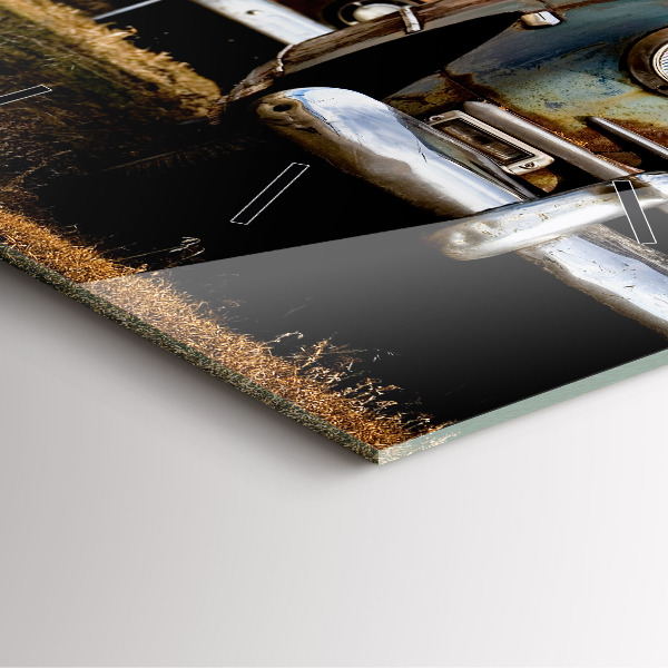 Square wall clock Old cars