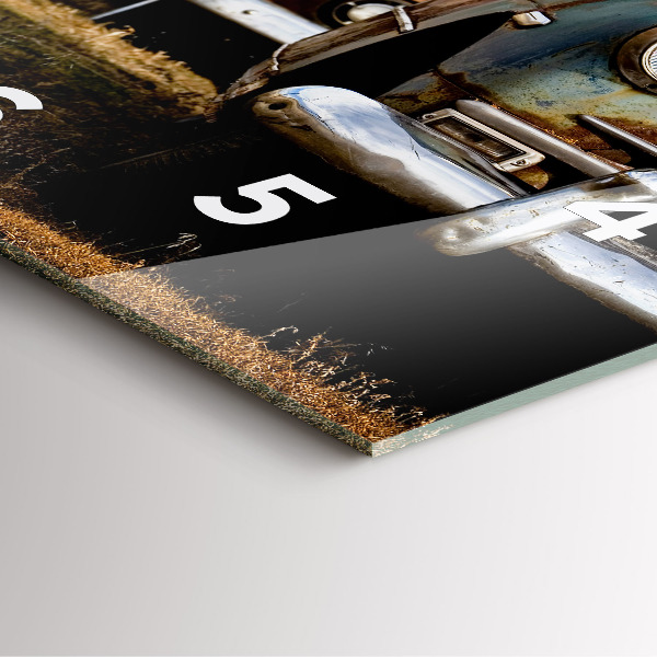 Square wall clock Old cars