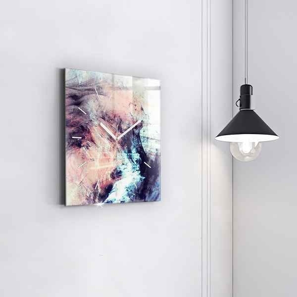Square wall clock Abstract painting