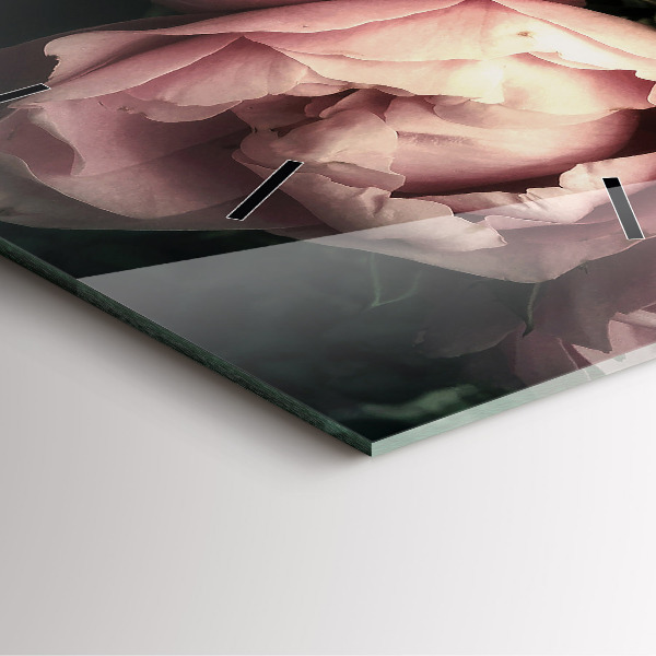 Square wall clock Bouquet of pink roses