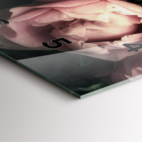 Square wall clock Bouquet of pink roses