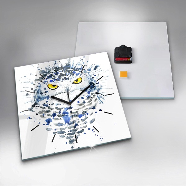 Square wall clock Owl look