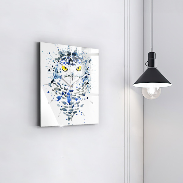 Square wall clock Owl look