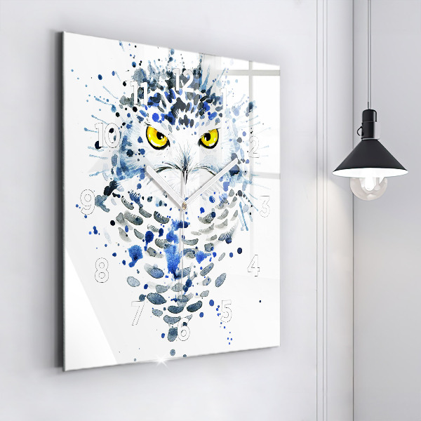 Square wall clock Owl look